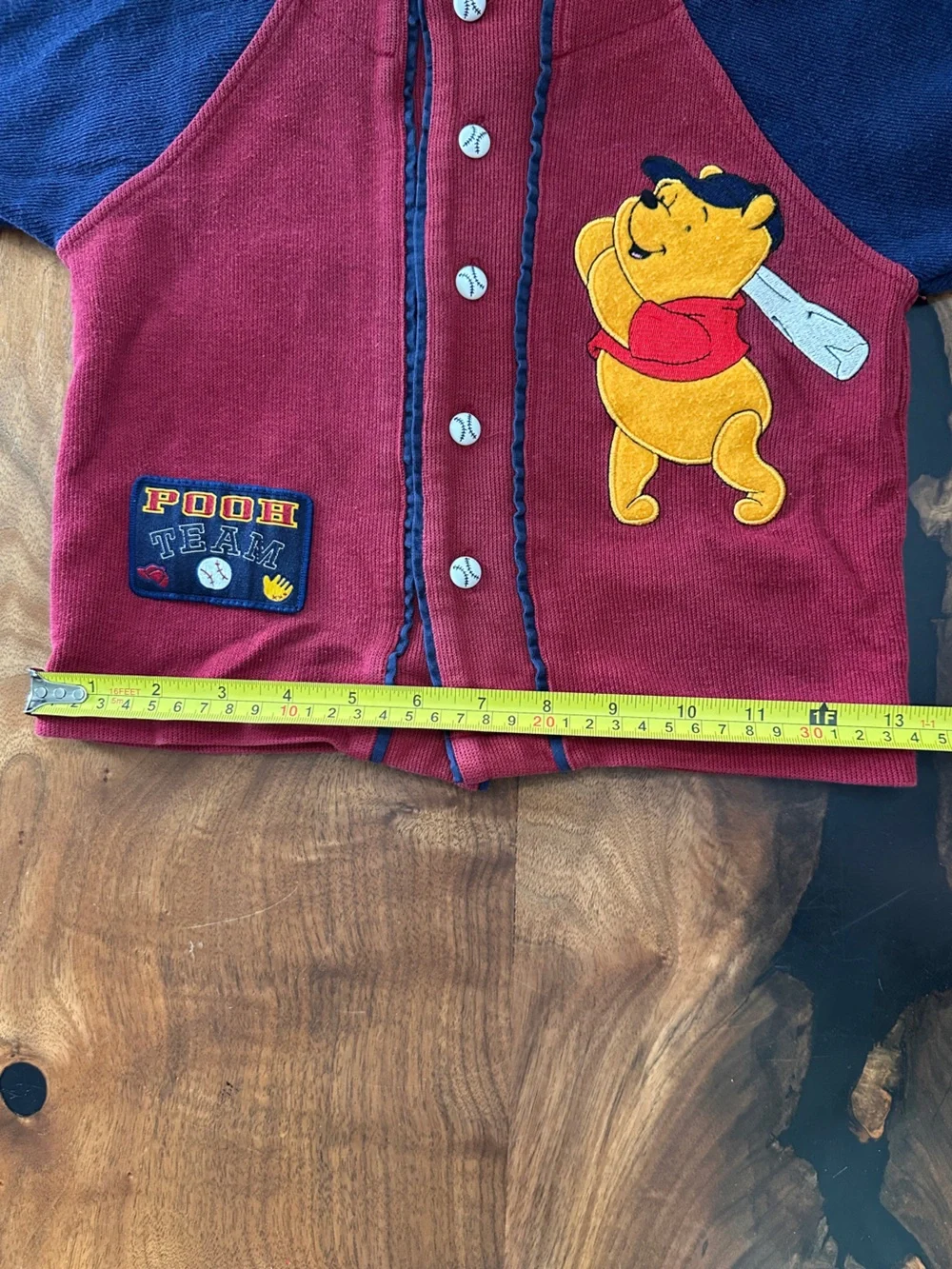Vintage 90s Disney Winnie The Pooh Team Baseball Cardigan Jeans Set 3T